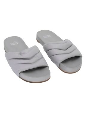 Eileen Fisher Haze Barley Leather Quilted Slide Sandal Size 6.5